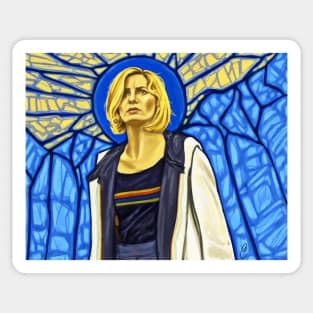 The 13th Doctor - stained glass inspired portrait Sticker